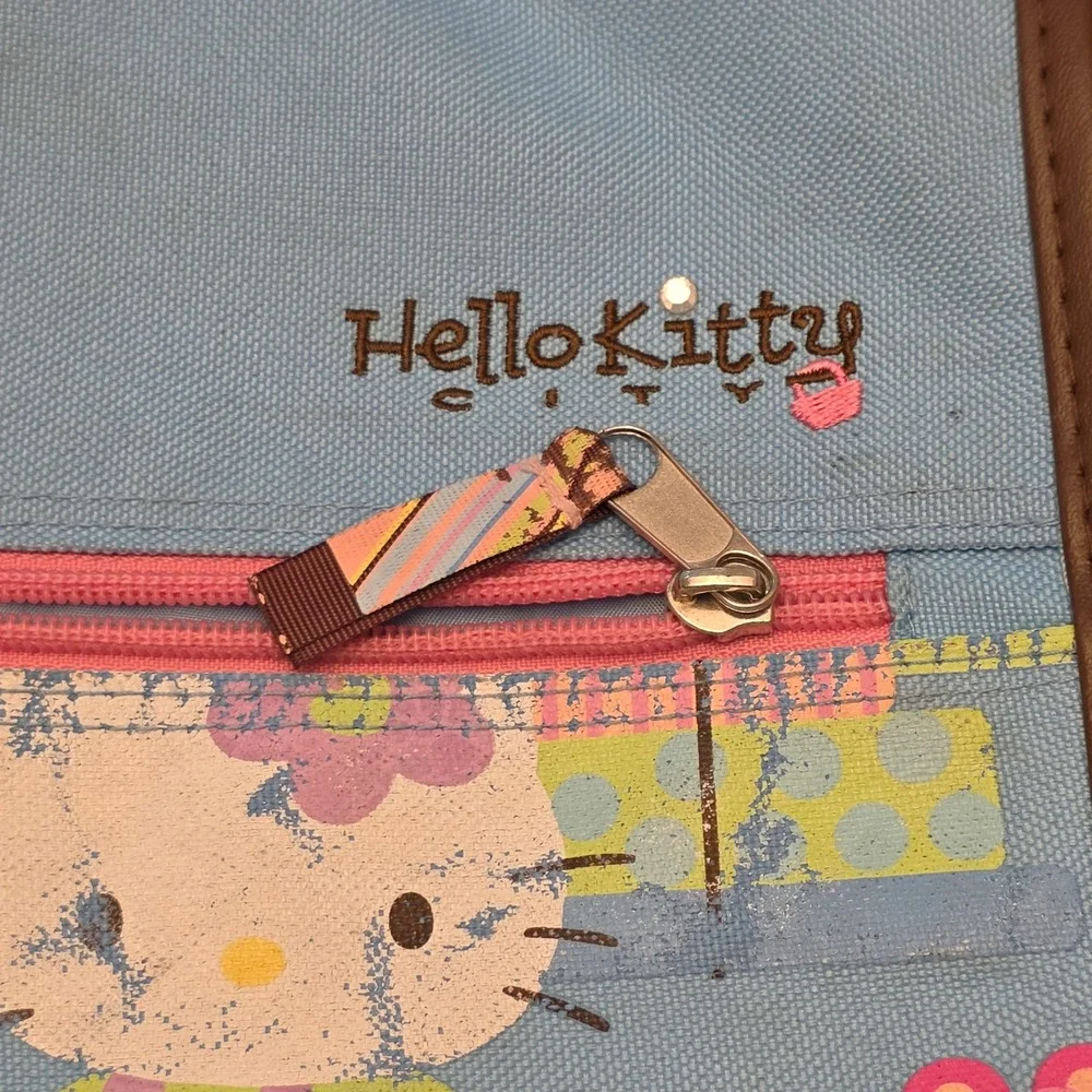Sanrio Hello Kitty City Blue Canvas Messenger Bag Crossbody Y2K Kidcore Vintage